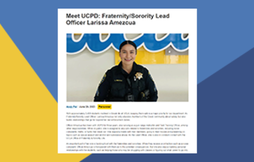 Blog post example featuring UCPD officer